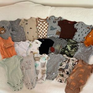 Bundle of 21 boys newborn onesies